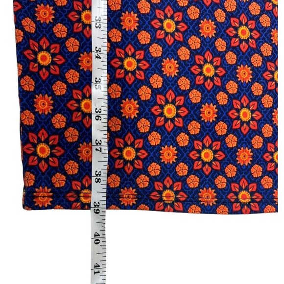 Lularoe Julia Women's Long Navy Blue & Orange Design Dress - Picture 6 of 6